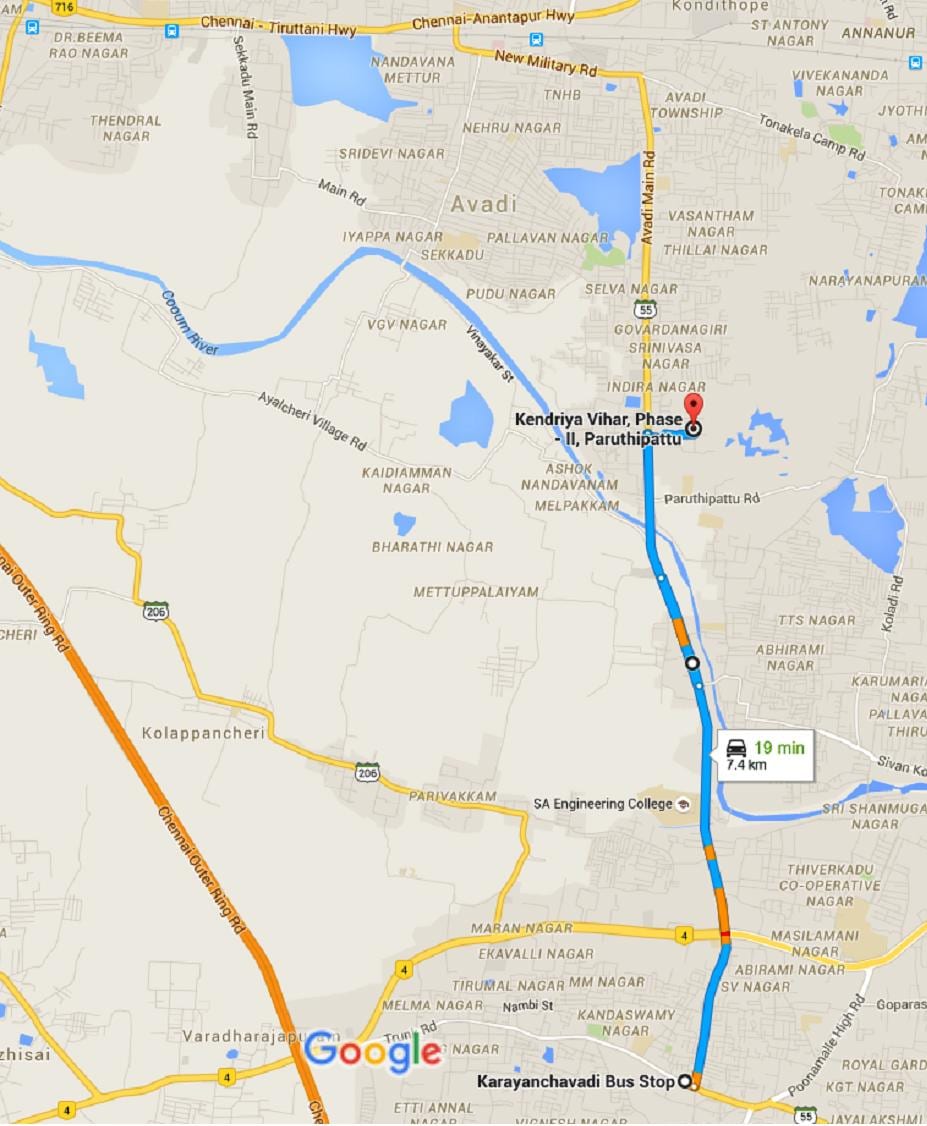 Chennai Avadi hartă