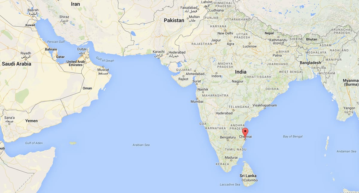 Chennai din india hartă