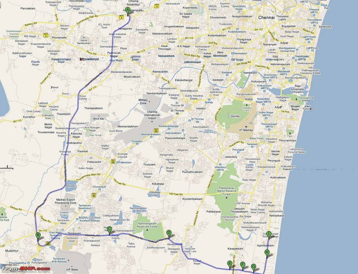 harta traseu Chennai