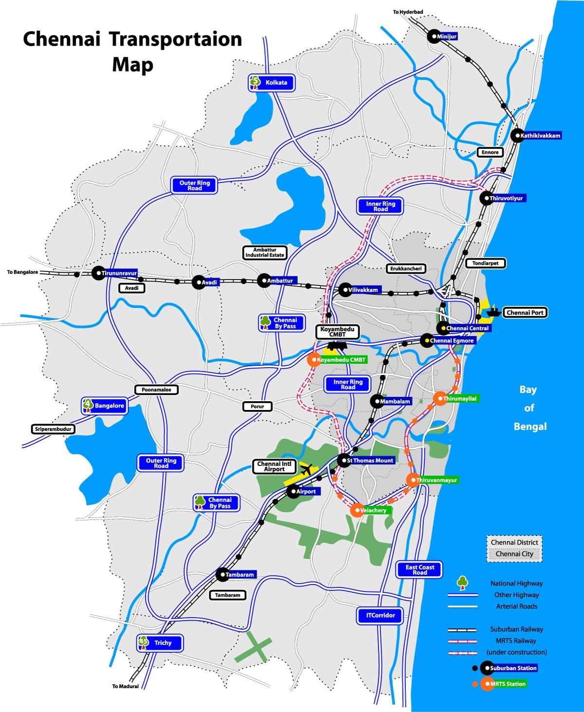harta Chennai lacuri