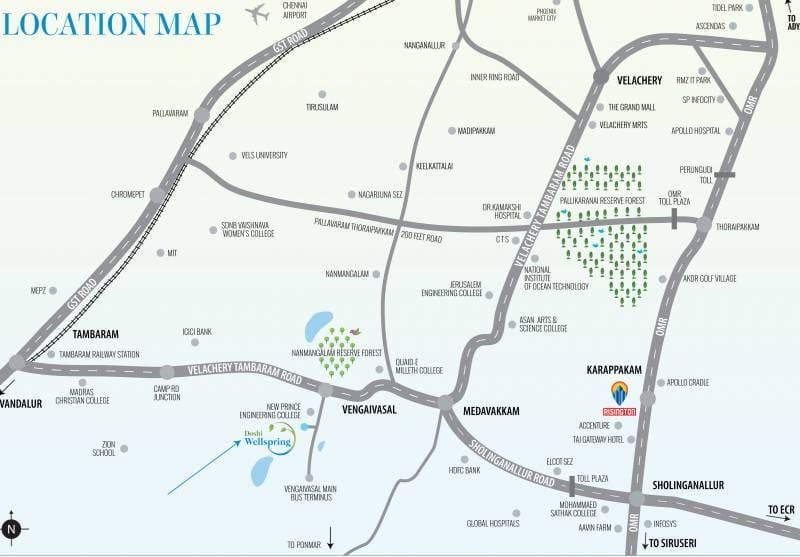 Medavakkam Chennai arată hartă