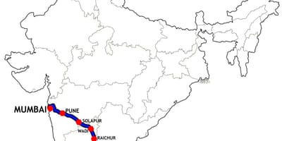 Mumbai, Chennai tren harta rutelor