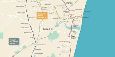 Metro rail Chennai harta traseu faza 2
