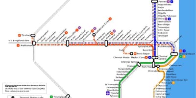 Chennai de cale ferată suburbane hartă