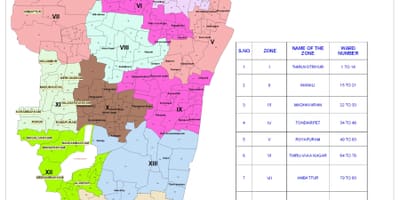 Chennai corporation ward hartă