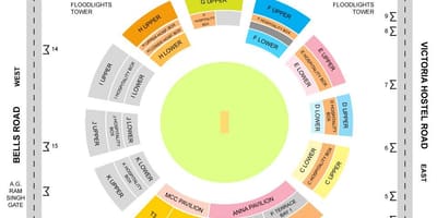 Chepauk standuri stadion layout hartă